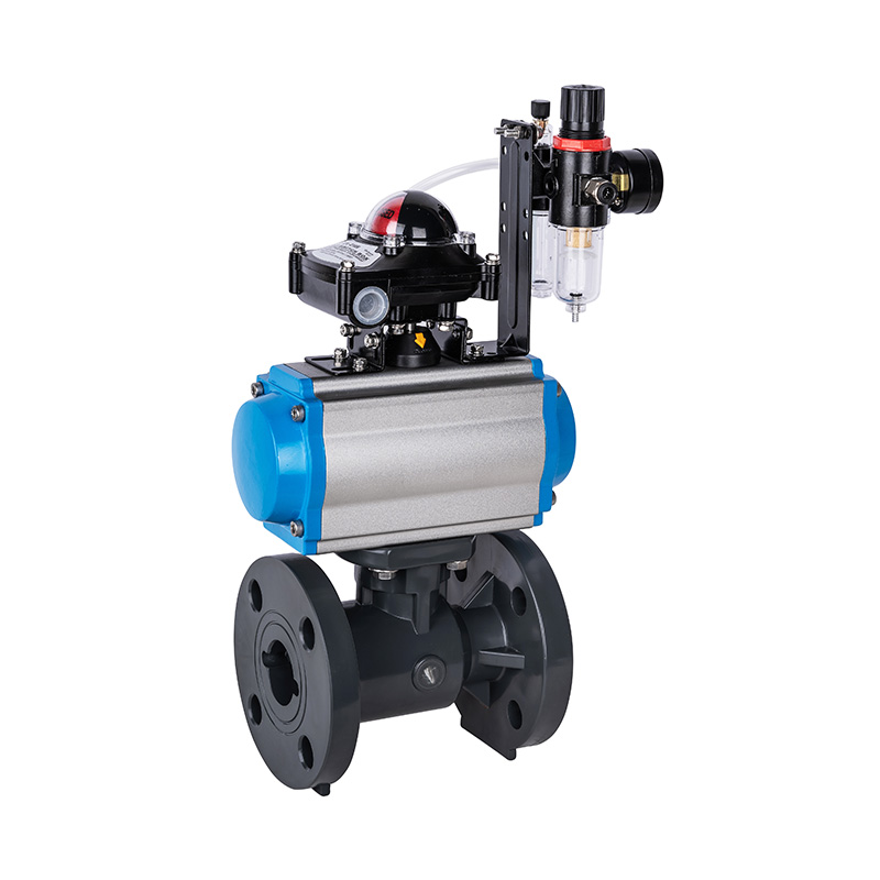 Pneumatyczny zawór kulowy z kołnierzem PVC-U Q641F-10U DN15-300 1/2'-12' Norma ANSI